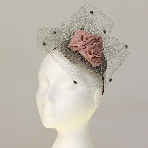 Dusky Pink and Grey Hat