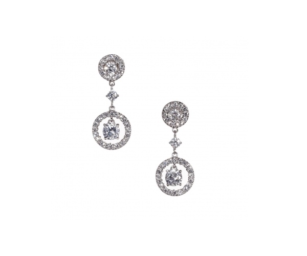 Double Circle Drop Earrings